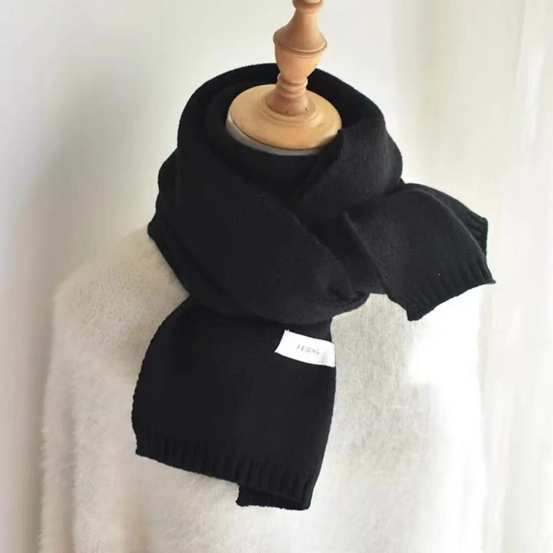 Korejski ženski zimski jednobojni pleteni vuneni podebljani šal s kopčom Termalni grijač oko vrata Muški flis skijaški motociklistički šal