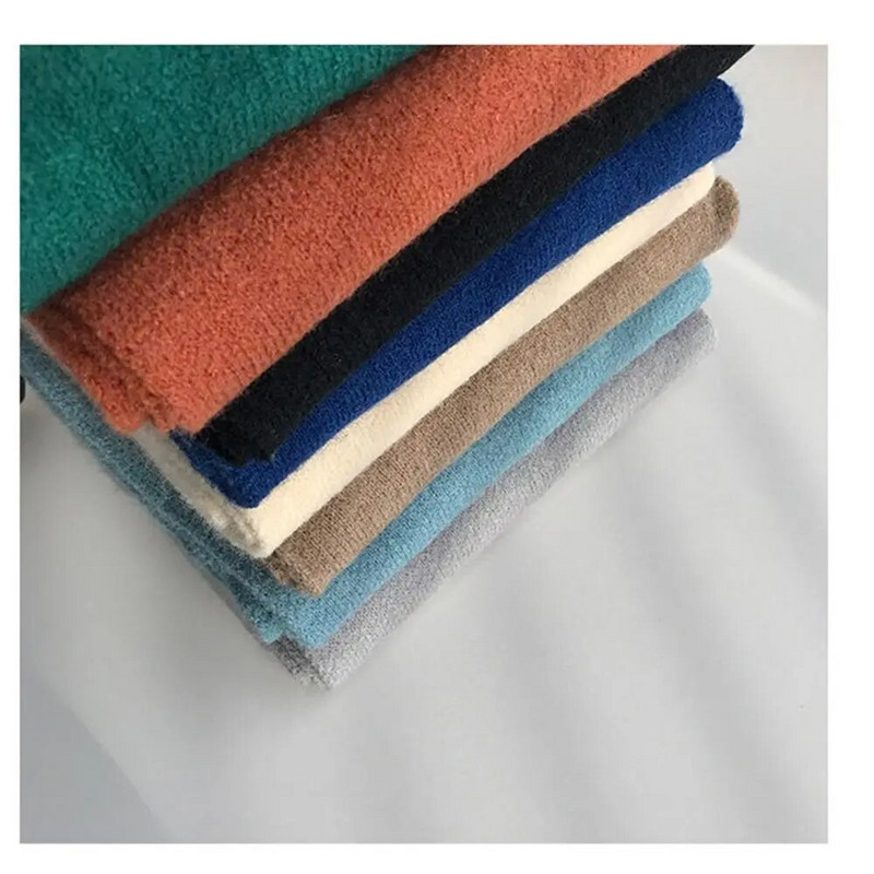 Korejski ženski zimski jednobojni pleteni vuneni podebljani šal s kopčom Termalni grijač oko vrata Muški flis skijaški motociklistički šal