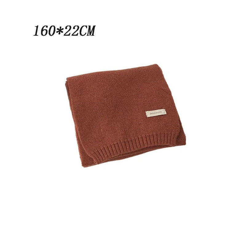 Korejski ženski zimski jednobojni pleteni vuneni podebljani šal s kopčom Termalni grijač oko vrata Muški flis skijaški motociklistički šal