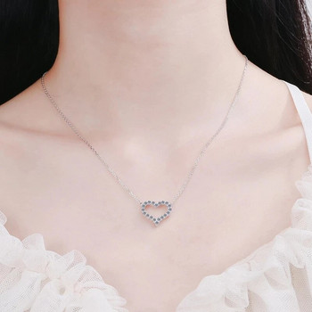 Κορεάτικο κολιέ μόδας για γυναίκες Κολιέ ζιργκόν σε σχήμα καρδιάς Κρεμαστό ιδιοσυγκρασία Αλυσίδα κλείδας Δώρο κοσμημάτων γενεθλίων