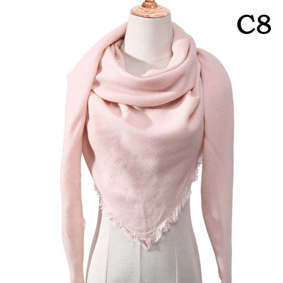 Luksuzni topli šal od pašmine od kašmira za žene Jednobojni obični trokutasti šalovi Omotači za šal Ženski rubac Bufandan Echarpe 2022.