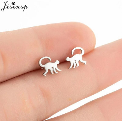 Mazie dzīvnieka auskari Vairāki nerūsējošā tērauda auskari sievietēm Truša pele Čūska Jauki Auskari Kaķis Suns Kniedes Punk Dāvanas