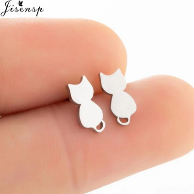 Mazie dzīvnieka auskari Vairāki nerūsējošā tērauda auskari sievietēm Truša pele Čūska Jauki Auskari Kaķis Suns Kniedes Punk Dāvanas