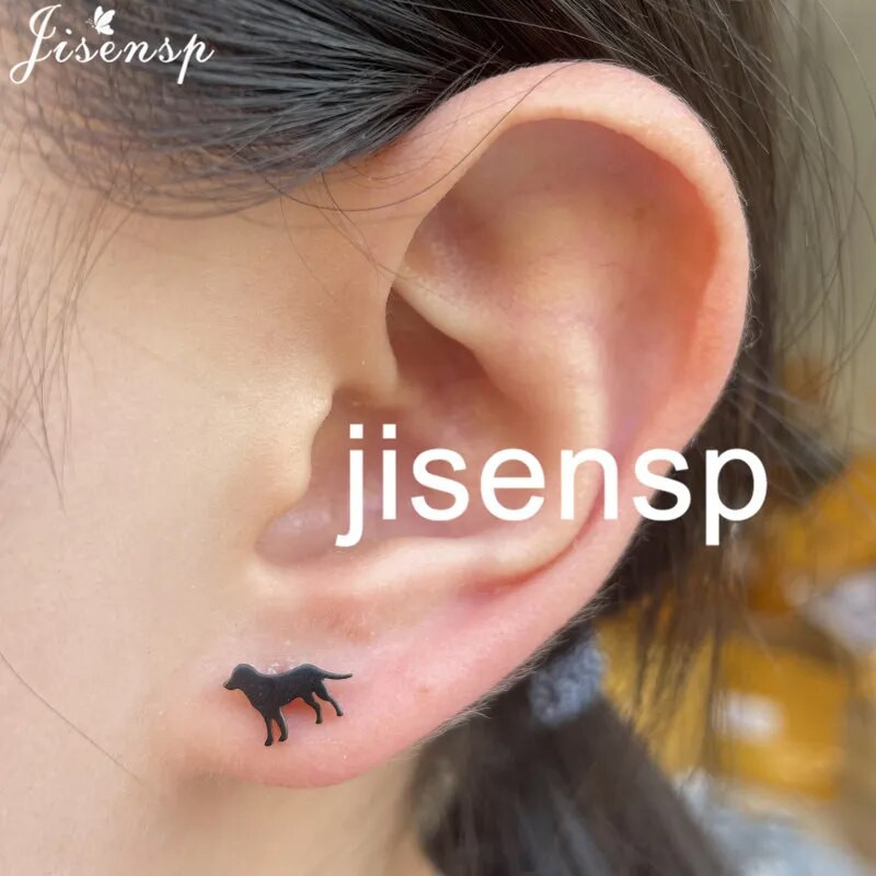 Mazie dzīvnieka auskari Vairāki nerūsējošā tērauda auskari sievietēm Truša pele Čūska Jauki Auskari Kaķis Suns Kniedes Punk Dāvanas