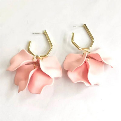 18 krāsu modes akrila ziedlapiņas ziedu roze, sarkani, iekarināmi auskari sievietēm, 2023. gada tendence kāzu ballītei Brincos juvelierizstrādājumu aksesuāri