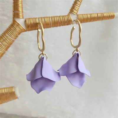 18 krāsu modes akrila ziedlapiņas ziedu roze, sarkani, iekarināmi auskari sievietēm, 2023. gada tendence kāzu ballītei Brincos juvelierizstrādājumu aksesuāri