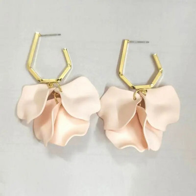 18 krāsu modes akrila ziedlapiņas ziedu roze, sarkani, iekarināmi auskari sievietēm, 2023. gada tendence kāzu ballītei Brincos juvelierizstrādājumu aksesuāri