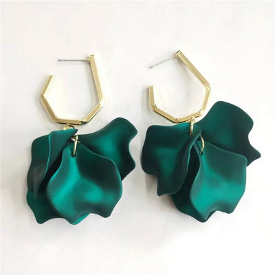 18 krāsu modes akrila ziedlapiņas ziedu roze, sarkani, iekarināmi auskari sievietēm, 2023. gada tendence kāzu ballītei Brincos juvelierizstrādājumu aksesuāri