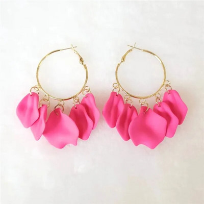 18 krāsu modes akrila ziedlapiņas ziedu roze, sarkani, iekarināmi auskari sievietēm, 2023. gada tendence kāzu ballītei Brincos juvelierizstrādājumu aksesuāri