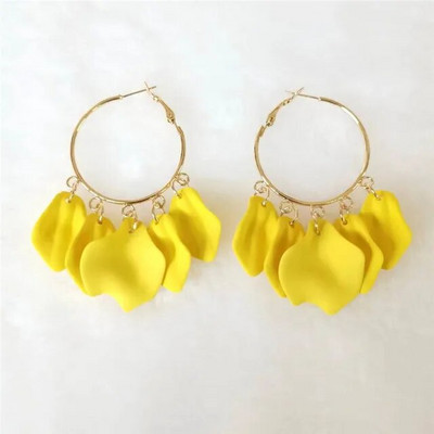 18 krāsu modes akrila ziedlapiņas ziedu roze, sarkani, iekarināmi auskari sievietēm, 2023. gada tendence kāzu ballītei Brincos juvelierizstrādājumu aksesuāri