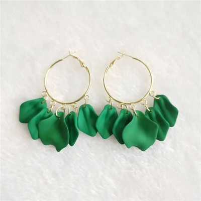 18 krāsu modes akrila ziedlapiņas ziedu roze, sarkani, iekarināmi auskari sievietēm, 2023. gada tendence kāzu ballītei Brincos juvelierizstrādājumu aksesuāri