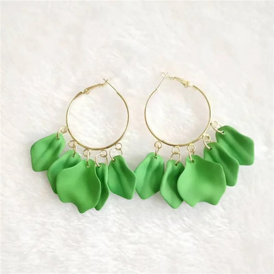 18 krāsu modes akrila ziedlapiņas ziedu roze, sarkani, iekarināmi auskari sievietēm, 2023. gada tendence kāzu ballītei Brincos juvelierizstrādājumu aksesuāri