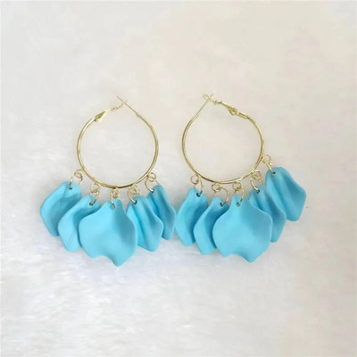 18 krāsu modes akrila ziedlapiņas ziedu roze, sarkani, iekarināmi auskari sievietēm, 2023. gada tendence kāzu ballītei Brincos juvelierizstrādājumu aksesuāri