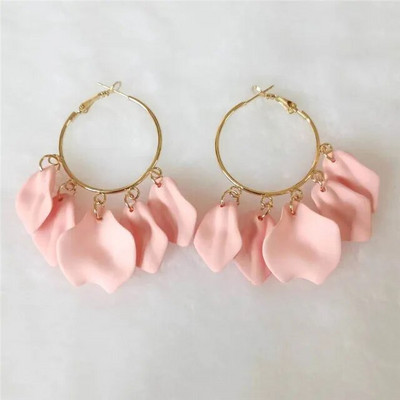 18 krāsu modes akrila ziedlapiņas ziedu roze, sarkani, iekarināmi auskari sievietēm, 2023. gada tendence kāzu ballītei Brincos juvelierizstrādājumu aksesuāri