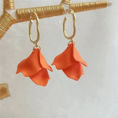 18 krāsu modes akrila ziedlapiņas ziedu roze, sarkani, iekarināmi auskari sievietēm, 2023. gada tendence kāzu ballītei Brincos juvelierizstrādājumu aksesuāri