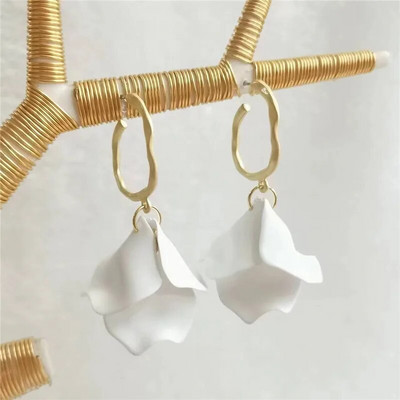 18 krāsu modes akrila ziedlapiņas ziedu roze, sarkani, iekarināmi auskari sievietēm, 2023. gada tendence kāzu ballītei Brincos juvelierizstrādājumu aksesuāri