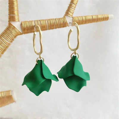 18 krāsu modes akrila ziedlapiņas ziedu roze, sarkani, iekarināmi auskari sievietēm, 2023. gada tendence kāzu ballītei Brincos juvelierizstrādājumu aksesuāri