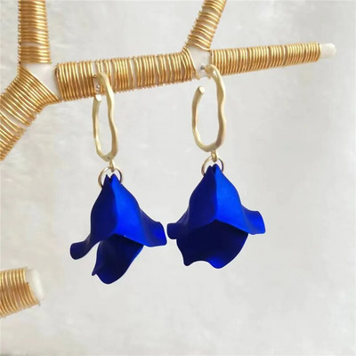 18 krāsu modes akrila ziedlapiņas ziedu roze, sarkani, iekarināmi auskari sievietēm, 2023. gada tendence kāzu ballītei Brincos juvelierizstrādājumu aksesuāri