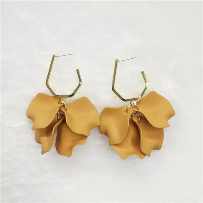 18 krāsu modes akrila ziedlapiņas ziedu roze, sarkani, iekarināmi auskari sievietēm, 2023. gada tendence kāzu ballītei Brincos juvelierizstrādājumu aksesuāri