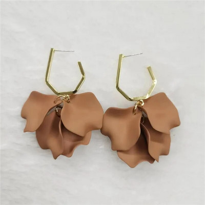 18 krāsu modes akrila ziedlapiņas ziedu roze, sarkani, iekarināmi auskari sievietēm, 2023. gada tendence kāzu ballītei Brincos juvelierizstrādājumu aksesuāri