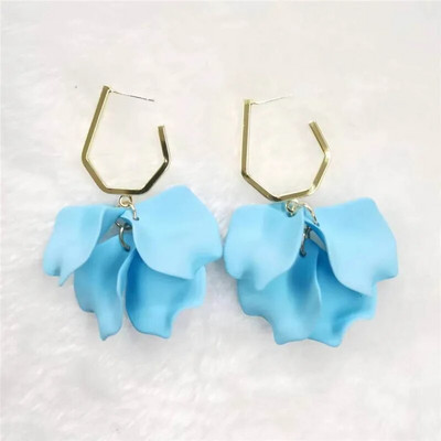 18 krāsu modes akrila ziedlapiņas ziedu roze, sarkani, iekarināmi auskari sievietēm, 2023. gada tendence kāzu ballītei Brincos juvelierizstrādājumu aksesuāri