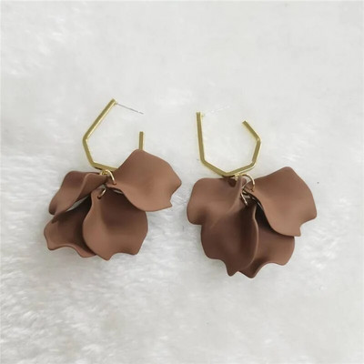 18 krāsu modes akrila ziedlapiņas ziedu roze, sarkani, iekarināmi auskari sievietēm, 2023. gada tendence kāzu ballītei Brincos juvelierizstrādājumu aksesuāri