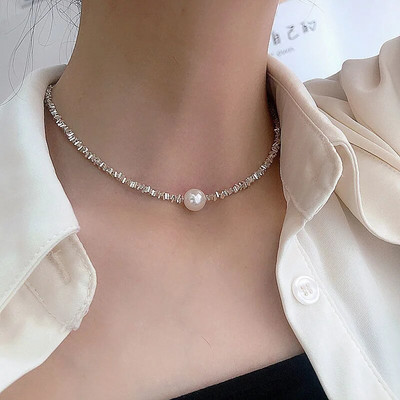 2023 P opular Ασημί Χρώμα Sparkling Clavicle Chain Choker Κολιέ για Γυναικεία Εκλεκτά κοσμήματα Δώρο γενεθλίων γάμου