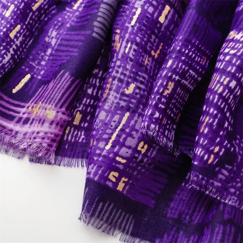 Zimski šalovi od viskoze Ženski dizajnerski zlatni svjetlucavi Ombre karirani šalovi i ogrtači Pašmina marame Bufandas Muslim Sjaal 180*90 cm
