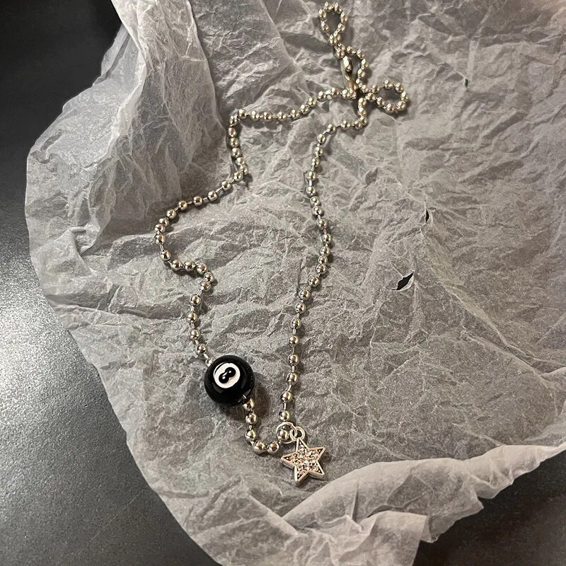 Vintažinės mados odos virvė Žvaigždės pakabukas karoliai moterims Vyrams Antikvariniai sidabro spalvos papuošalų priedai Y2k estetika