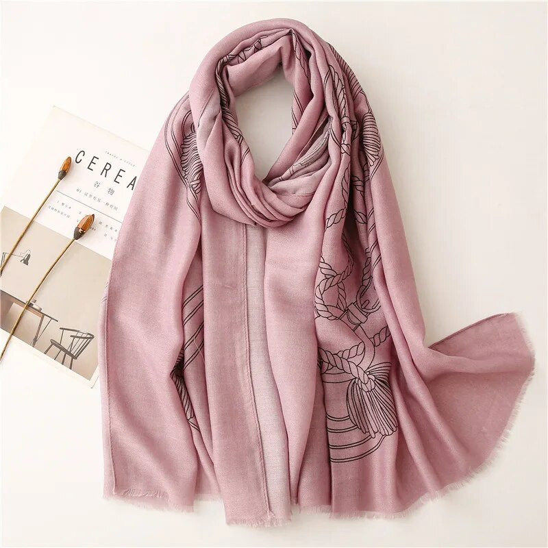 Novi modni ženski luksuzni brendovi, kočija, lanac, rubni šal, ženski šalovi s printom i ogrtači, ženski šalovi Echarpe dizajner 180*90 cm