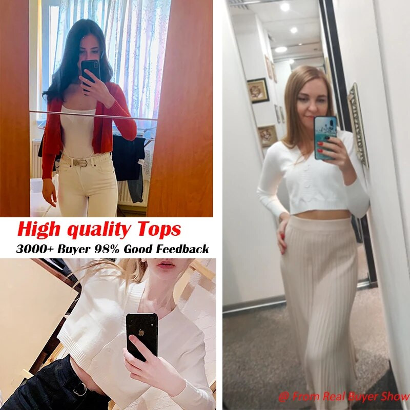 Trikotāžas apgriezts jaciņš Sieviešu korejiešu īss džemperis ar garām piedurknēm Crop Top V kakla izgriezums Modes Y2k apģērbi zaļi zili