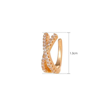 2023 Punk Metal Zircon Ear Cuff Ear Clip για γυναίκες Χωρίς διάτρηση σχήματος C Γεωμετρικό μικρό περιτύλιγμα αυτιού Κλιπ αυτιού Κλιπ αυτιού Κοσμήματα