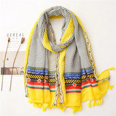 NOVO Modni jesenski ženski šal od viskoze Afrički etnički točkasti hidžab s resicama Hidžab za plažu Šalovi i omoti Echarpe Muslimanski hidžab