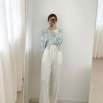 Jesen 2023. Stereoskopski cvjetni korejski kardigani Džemperi Ženske majice s jednim kopčanjem dugih rukava Vintage elegantni ženski kardigan