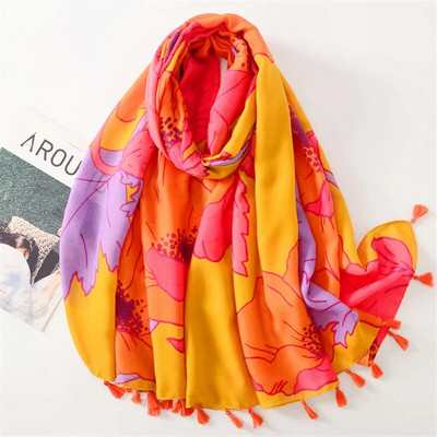 Modni ženski šal proljeće jesen viskozni šal luksuzni aztečki geometrijski kićanke pašmine umotavanje echarpe rubovi muslimanski hidžab