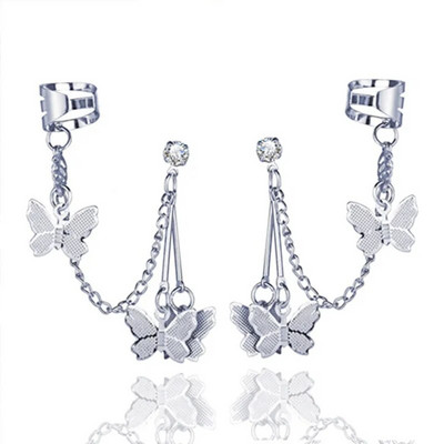 Nježni cirkon, slatke naušnice s kopčom, manžeta za uho s kopčom bez piercinga, uho od lažne hrskavice za žene, modni nakit 2023.