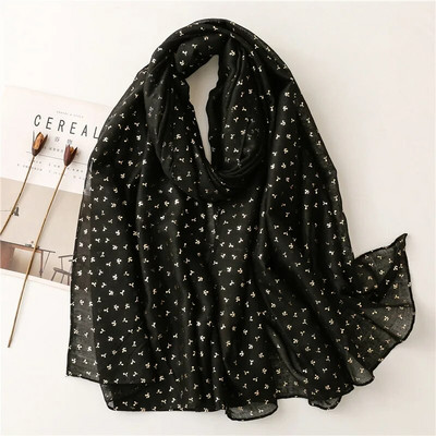 Jesenska moda Zlatna omča Vrtni cvjetni šal od viskoze Bling Bling Mekani hidžab šalovi i namoti Ženski šalovi Echarpe Dizajner