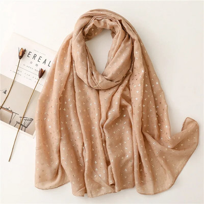 Jesenska moda Zlatna omča Vrtni cvjetni šal od viskoze Bling Bling Mekani hidžab šalovi i namoti Ženski šalovi Echarpe Dizajner