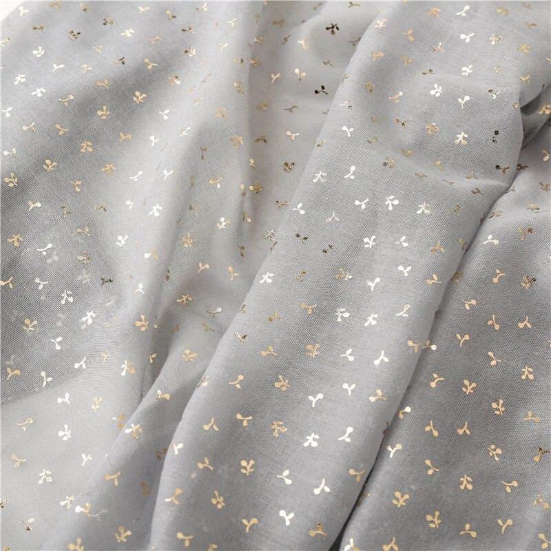 Jesenska moda Zlatna omča Vrtni cvjetni šal od viskoze Bling Bling Mekani hidžab šalovi i namoti Ženski šalovi Echarpe Dizajner