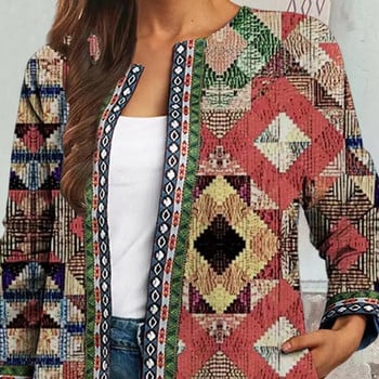 Γυναικείο πανωφόρι με στάμπα πεταλούδας Retro Loose Ethnic Πολύχρωμο Vintage Παλτό Ζακέτα Άνοιξη Φθινοπωρινό μπουφάν