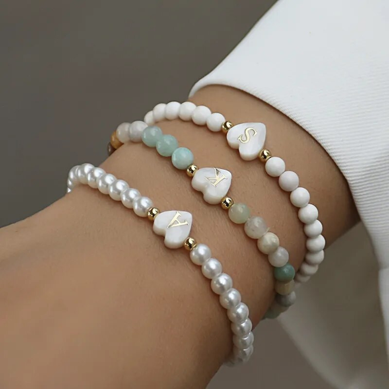 Nova klasična ženska narukvica u obliku srca, početno slovo AZ, temperament, 4 mm, ručno izrađena narukvica za žene, nakit, poklon