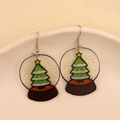 Božićne viseće naušnice Žene s Djedom Mrazom Kolačići od đumbira Dizajn čarapa za božićno drvce Preslatki ženski dar