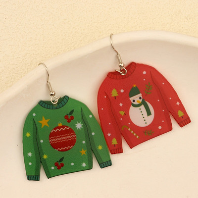 Božićne viseće naušnice Žene s Djedom Mrazom Kolačići od đumbira Dizajn čarapa za božićno drvce Preslatki ženski dar