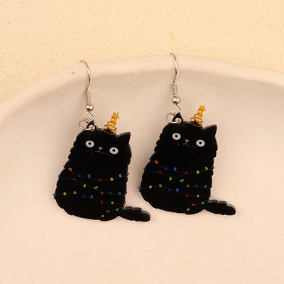 Božićne viseće naušnice Žene s Djedom Mrazom Kolačići od đumbira Dizajn čarapa za božićno drvce Preslatki ženski dar