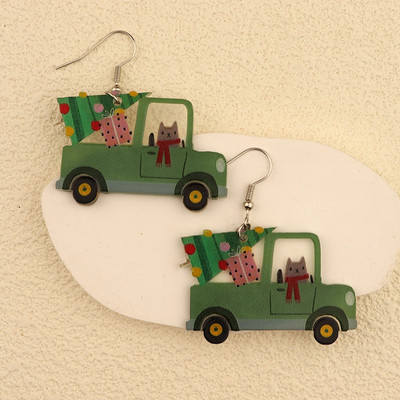 Božićne viseće naušnice Žene s Djedom Mrazom Kolačići od đumbira Dizajn čarapa za božićno drvce Preslatki ženski dar