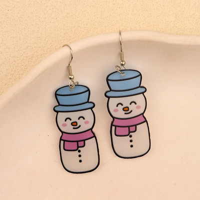 Božićne viseće naušnice Žene s Djedom Mrazom Kolačići od đumbira Dizajn čarapa za božićno drvce Preslatki ženski dar