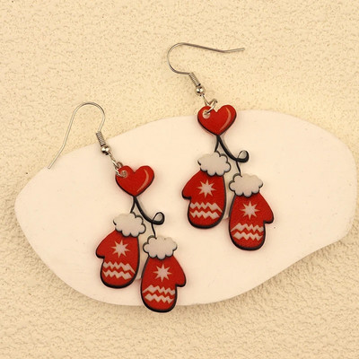 Božićne viseće naušnice Žene s Djedom Mrazom Kolačići od đumbira Dizajn čarapa za božićno drvce Preslatki ženski dar