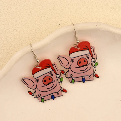 Božićne viseće naušnice Žene s Djedom Mrazom Kolačići od đumbira Dizajn čarapa za božićno drvce Preslatki ženski dar