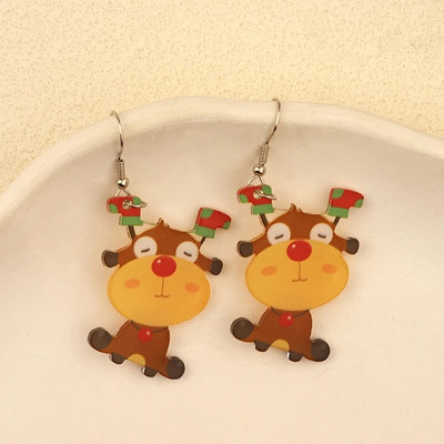 Božićne viseće naušnice Žene s Djedom Mrazom Kolačići od đumbira Dizajn čarapa za božićno drvce Preslatki ženski dar