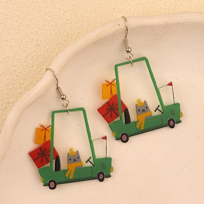 Božićne viseće naušnice Žene s Djedom Mrazom Kolačići od đumbira Dizajn čarapa za božićno drvce Preslatki ženski dar